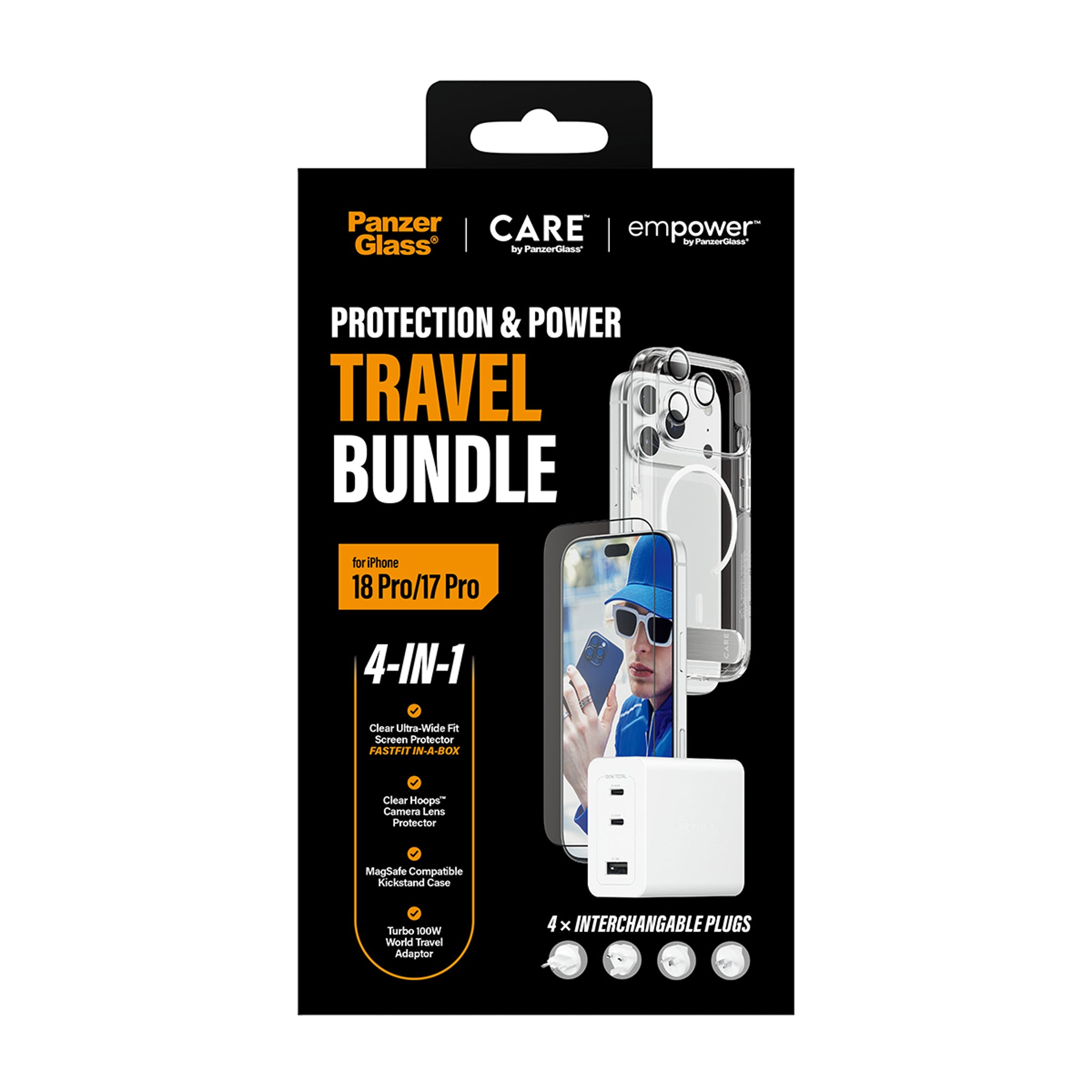 CARE™ by PanzerGlass® 4-in-1 Travel Set iPhone 18 Pro